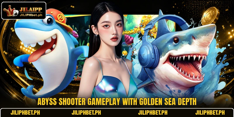 Abyss Shooter gameplay with golden sea depth