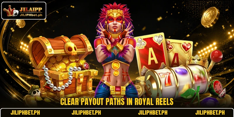 Clear payout paths in royal reels