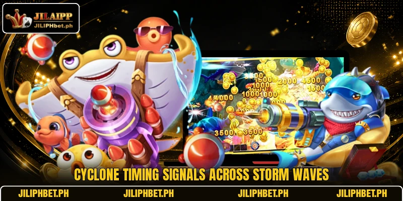 Cyclone timing signals across storm waves