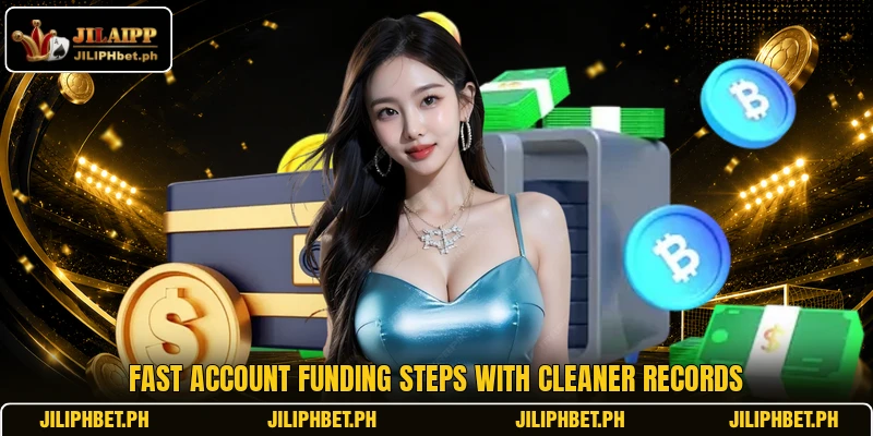 Fast account funding steps with cleaner records