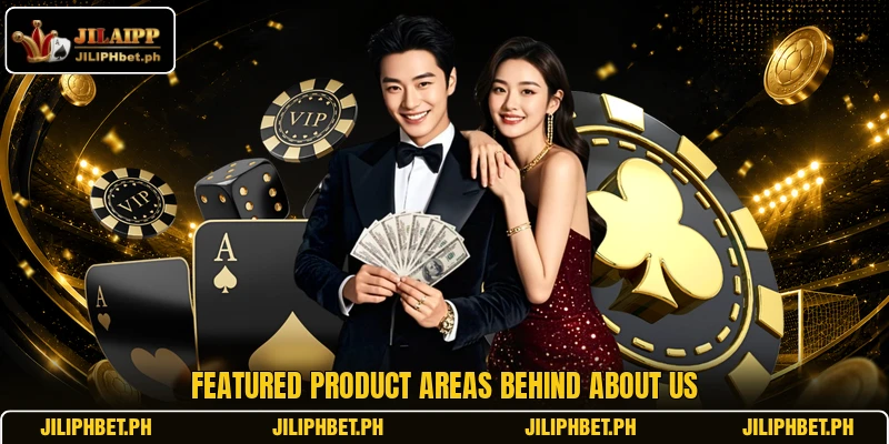 Featured product areas behind about us