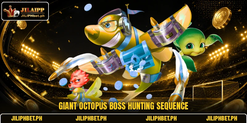 Giant octopus boss hunting sequence