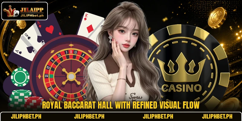 Royal baccarat hall with refined visual flow