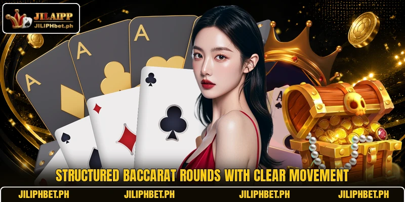Structured baccarat rounds with clear movement